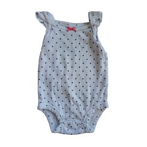 Carter's Polka a Dot Onesie White Size 3 months